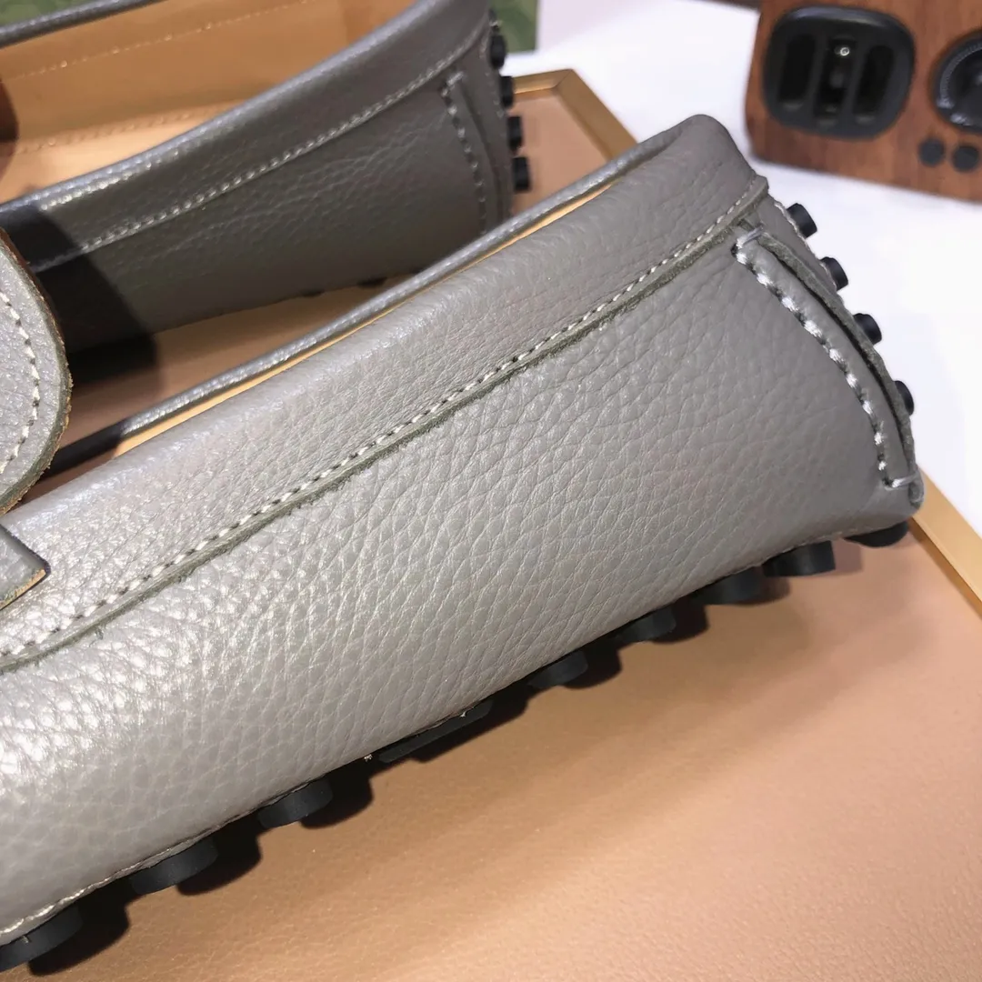Men's Men's Shoes💰420💰[Gucci GUCCI] (High-end Niuli) New 🍀Gucci*-Gucci Peas Shoes! Made of imported original cowhide, the inner top layer is comfortable cowhide lining! Original wear-resistant rubber outsole! High quality products! Code number 38-44!